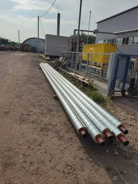 Трубы ППУ в оцинкованной оболочке на объекте