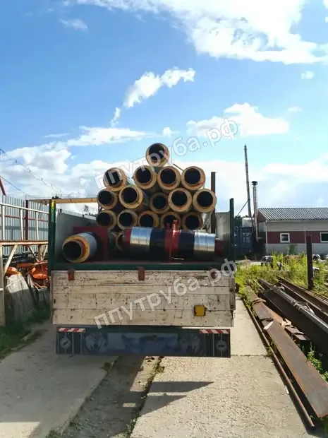 Трубы ППУ в кузове, торцы с изоляцией